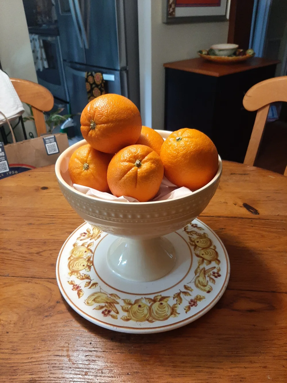 Cream Pedestal Serving Bowl - Comfy Home Dining Centerpiece